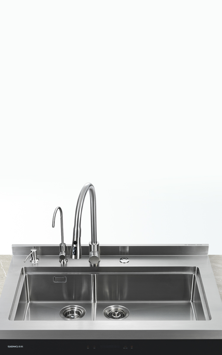 雙槽大容積<br>洗刷不擁擠雙槽設計